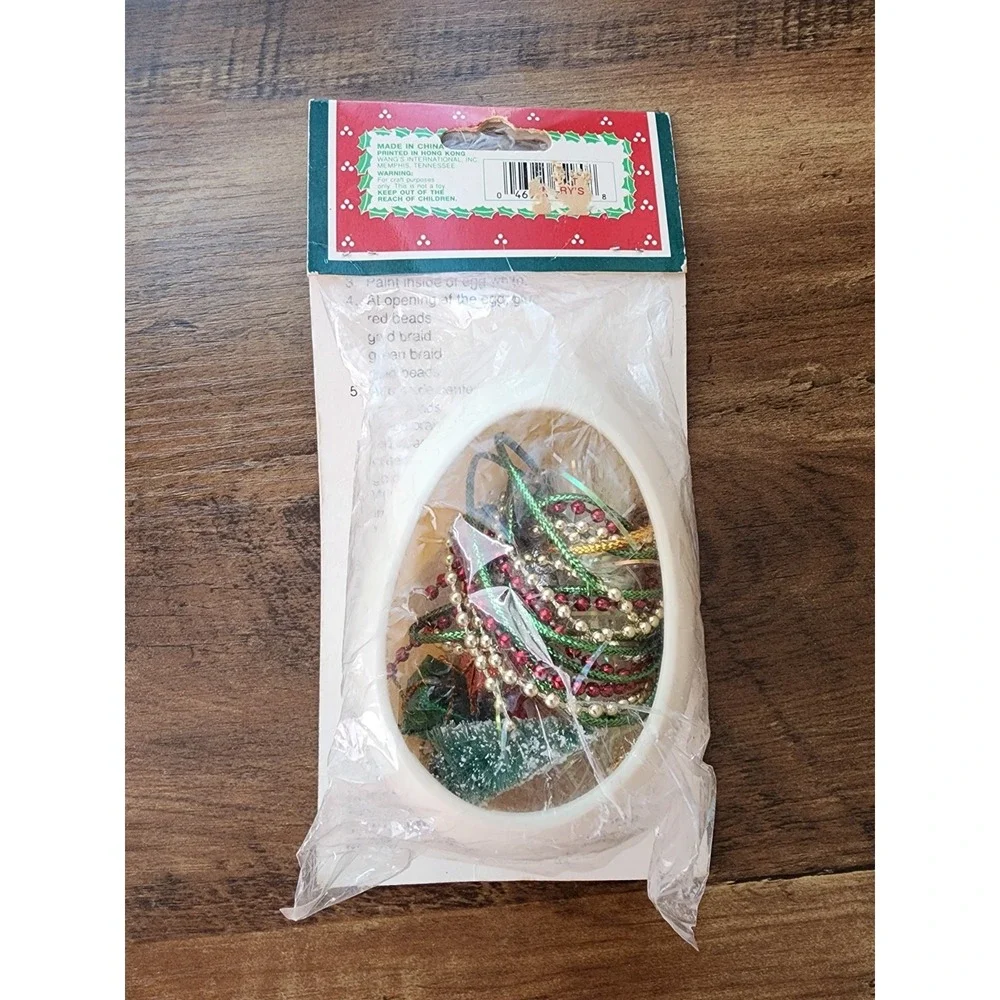 Wang's Vintage Egg Kit Santa Ornament Craft Kit Never Opened Christmas Diorama